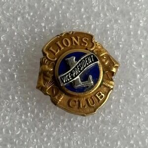 Vintage LIONS CLUB Vice President Pin 1/10 10K Gold Filled Leavens Approx 1g